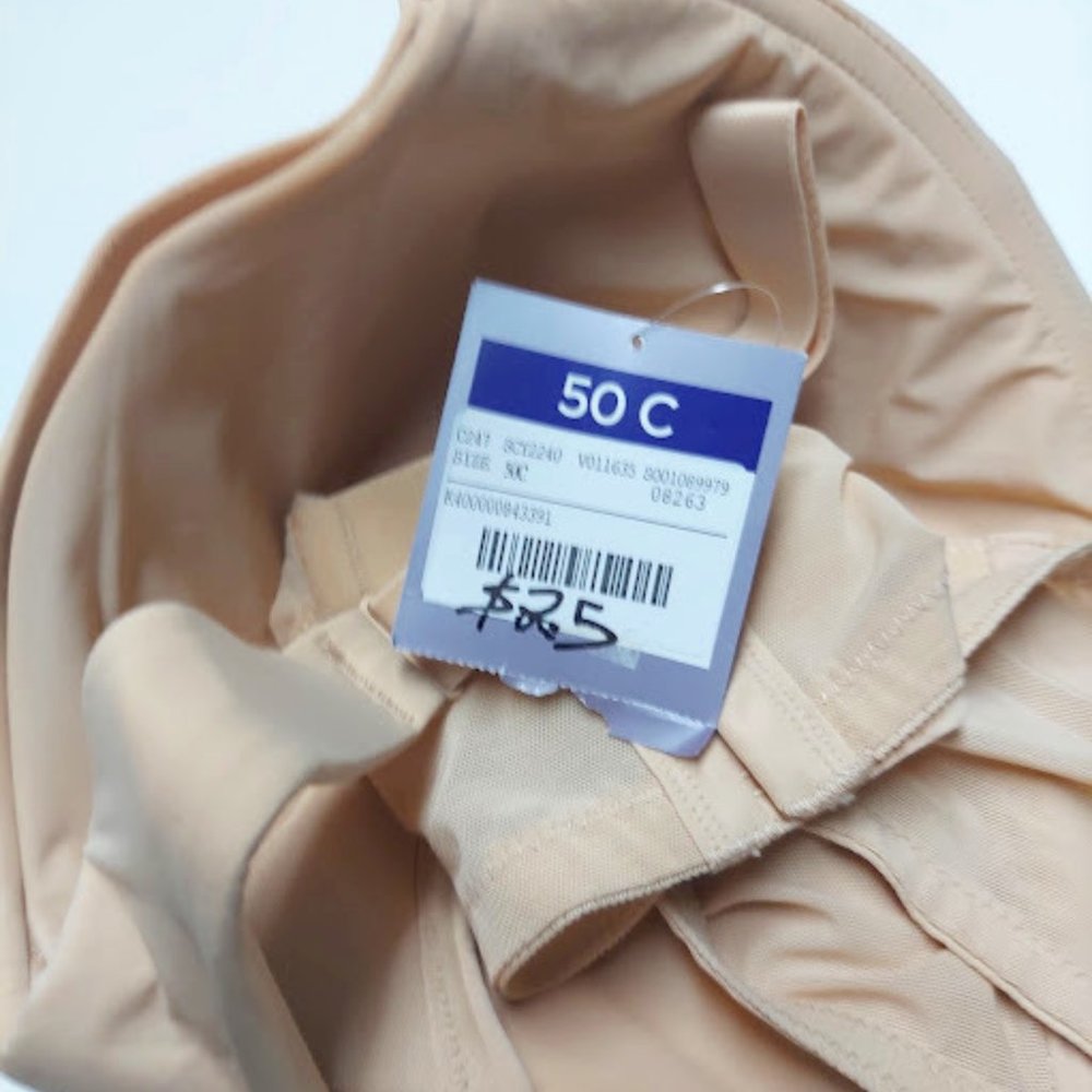 NEW Catherines Intimates Plunge Beige Bra - Plus Size 50C